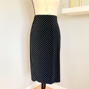 Black Polka Dot Midi Pencil  Skirt